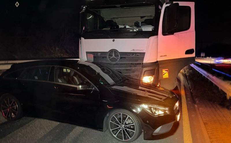 Übergang A 65-LD-Nord. Gekracht hat es dort am Montagabend ...