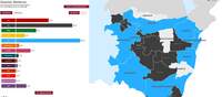Blau überwiegt im Wahlkreis 210 (Südpfalz) derzeit.