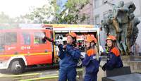 Die sieben LDer Jugendfeuerwehren stellten jetzt bei ihrer gemeinsamen Jahresinspektionsübung ihr Können unter Beweis. Foto. Feuerwehr LD. Lena Bumb-Rübsam. Pressefrei.