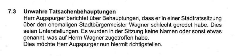 Auszug aus der protokollarischen Niederschrift der Stadtratssitzung BZA. 