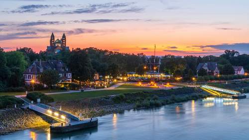 12.08.2026 - Niedrigwasser. Stadt warnt vor dem Baden im Rhein.
