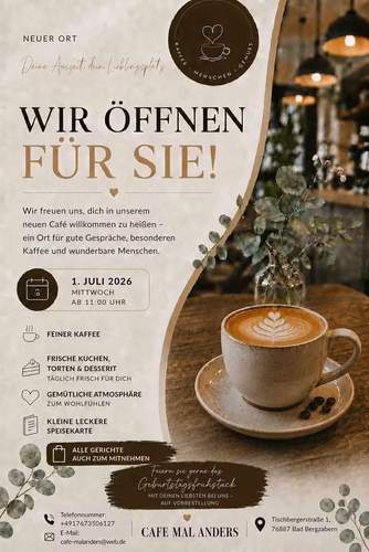 Im Haus Interest in der Tischberger Straße (Eingang Weißenburger Straße) eröffnet am heutigen Mittwoch das neue "Café mal anders".