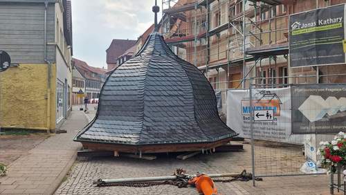 17.08.2026 - Sperrung. Königstraße. Am Gebäude Engel. Bis Ende der Woche.