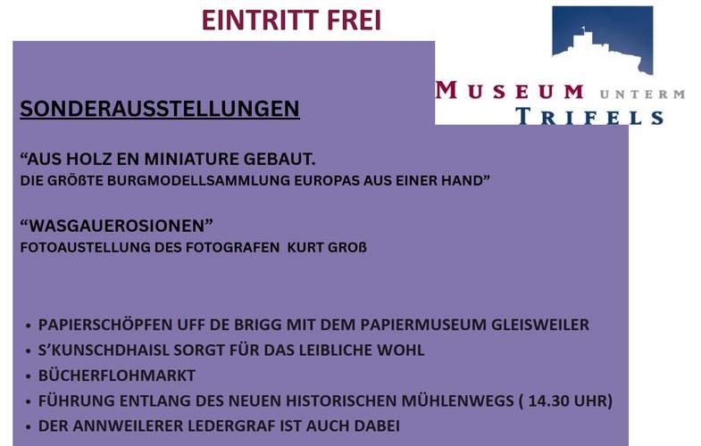 Das Programm des Museumstages in Annweiler.