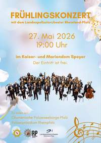Das Landespolizei-Orchester RLP gastiert am kommenden Mittwoch, 27. Mai, im Dom zu SP. 