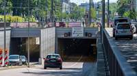 Der Karoline-Luise-Tunnel ist derzeit wegen einer Beschädigung durch einen Unfall gesperrt. Foto. Stadt. KA. Monika Müller-Gmelin. Frei. 
