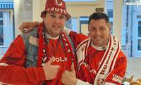 Freuen sich über den Sieg des 1. FCK auf dem Betze gegen den KSC am heutigen Sonntag. Andreas Stegmaier (links) und Peter Moster aus BZA haben am frühen Abend noch in der Redaktion von suewpress.de vorbeigeschaut. Foto. rw. 