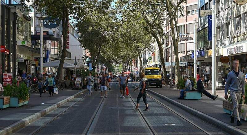 Blick in den künftigen Bauabschnitt 2 west zwischen Ritter- und Herrenstraße. Foto. Stadt KA. Monika Müller-Gmelin. Pressefrei. 