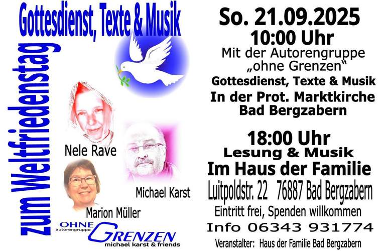 Am kommenden Sonntag ist Weltfriedenstag. Dieser wird auch in BZA begangen. 
