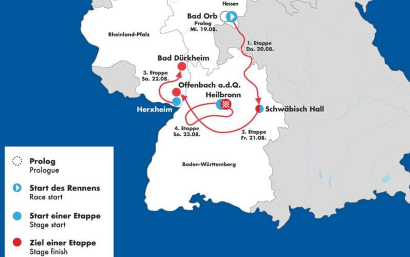  Das Ziel der heutigen zweiten Etappe der Lidl-Deutschland-Tour ist Offenbach. Morgen starten die Radrenn-Sportler von Herxheim aus, rollen durch LD, über die Kalmit bis nach DÜW. 