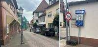 Die Markt- und die sich anschließende Königstraße sind großteils "Spielzone". Schritttempo ist vorgegeben. Viele Fahrer interessiert das aber nicht. 