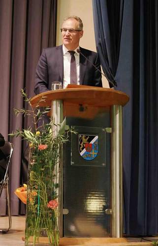 SÜW-Landrat Dietmar Seefeldt bei seiner Neujahrsansprache. Foto. Dieter Hammann. Frei. 