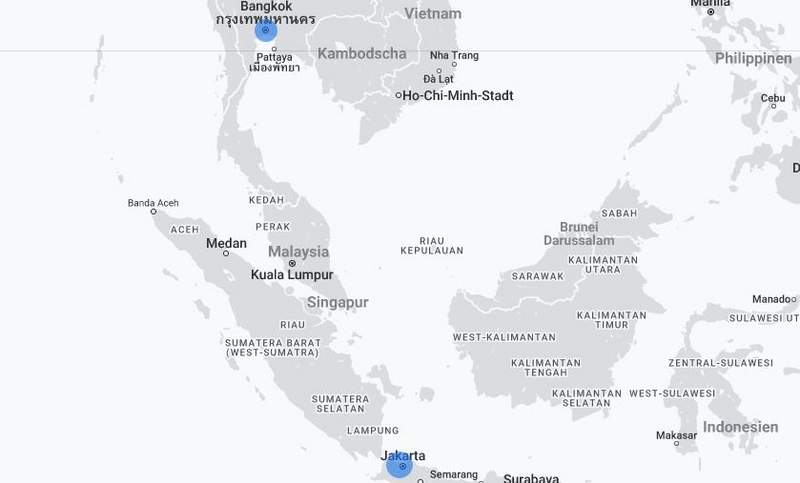 ... und in den Metropolen Jakarta und Bangkok ...