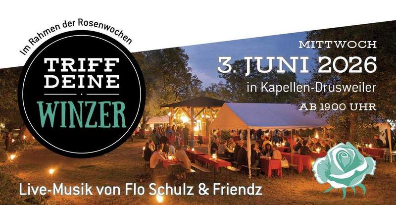 Weinprobe im Keschdebusch in den Weinbergen mit 6 Winzern. 