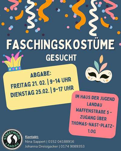 Die Spenden können am Freitag, 21. Februar, von 9 bis 14 Uhr und am Dienstag, 25. Februar, von 9 bis 17 Uhr im Haus der Jugend abgegeben werden. Foto. Stadt. LD. Frei.
