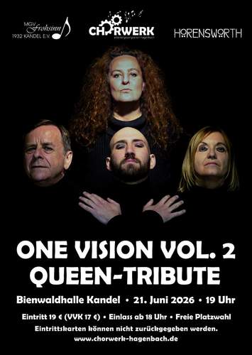 Chorwerk Queen-Tribute. Für Sonntag, 21. Juni gibt es noch Restkarten. Manfred Ehrhardt. Pressefrei.