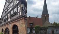 Zwischen den sich gegenüberliegenden Gebäuden altes Rathaus und Wehrkirche schlägt das Herz des mittelalterlichen Dornröschen-Marktes am Samstag und Sonntag. Fotos. rw. 