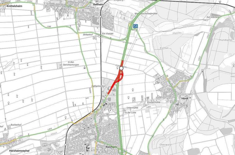 Sperrungen an der B 9 bei Rülzheim. Ab Montag.