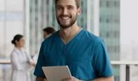 Mal reinschnuppern. Fürs spätere Berufsleben. Im Krankenhaus. Das Klinikum LD-SÜW ist dabei beim Girls- und Boys-Day. Symbolfoto. Frei. 