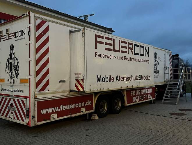 Die mobile Atemschutz-Teststrecke. Foto. Feuerwehr VG. Frei.