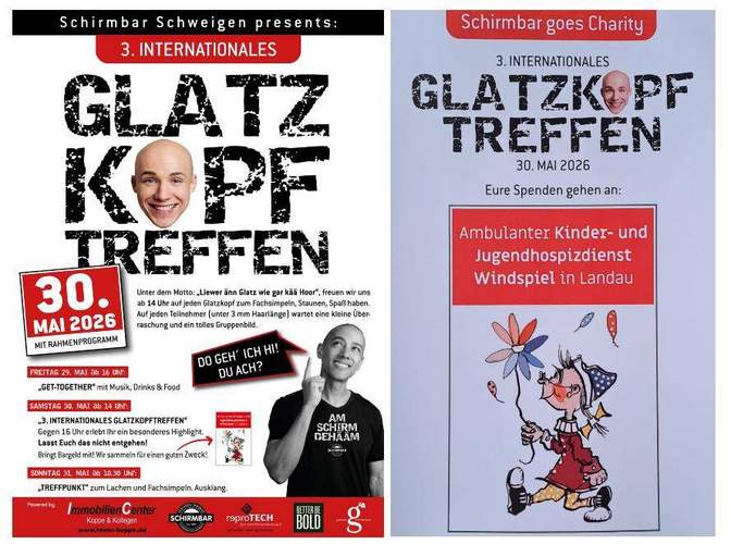 Am WE ist wieder Glatzkopf-Treffen in der Schirmbar am Weintor in Schweigen. 
