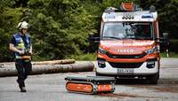 Auch im Einsatz bei der Feuerwehrübung im Wellbachtal. Ein ferngesteuertes Raupenfahrzeug. 