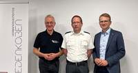 Von links. Beigeordneter Eberhard Frankmann, (kommissarischer) Wehrleiter Bernd Sturn und Bürgermeister Daniel Salm. Foto. it. Frei.