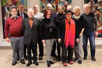Der Beirat für ältere Menschen mit seinen Vorsitzenden Michael Scherrer (vordere Reihe ganz rechts), Hans-Peter Bischof (hintere Reihe, 2. v. r.) und Maria Schönau (vordere Reihe, 3. v. r.) hat sich in den vergangenen Jahren tatkräftig für die Anliegen der Generation 60plus in LD eingesetzt. Foto. Stadt. LD. Frei.