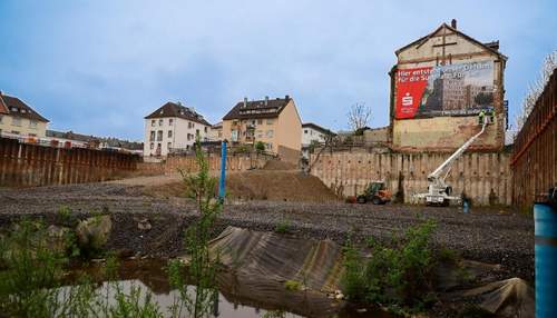 13.04.2026 - Sparkassen-Neubau. Es geht voran. Tiefbau im Fokus.