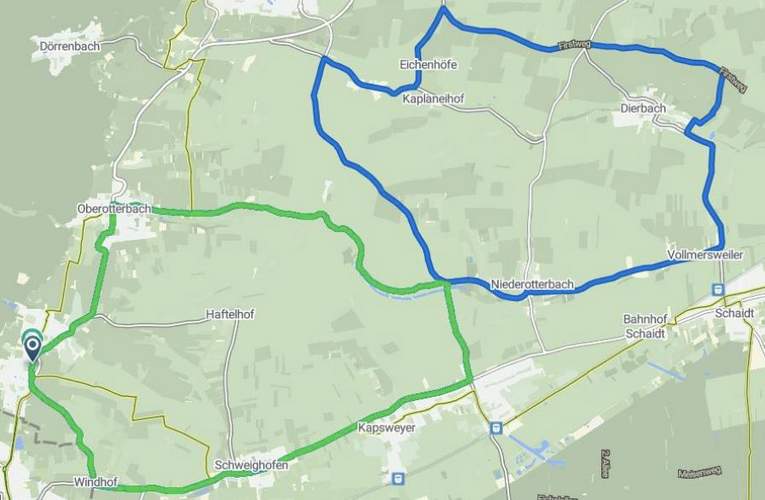 Der Verlauf des 50-km-Parcours für den Nachwuchs.