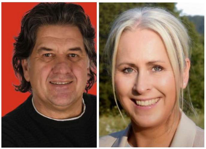 Landratswahl in der SWP. Amtsinhaberin Susanne Ganster (CDU) und Herausforderer Peter Spitzer (SPD). Fotos. Parteien. Frei. 