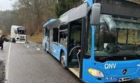 Bei der Kollision zwischen Lkw und Linienbus bei Trulben gab es glücklicher Weise keine Verletzten. 