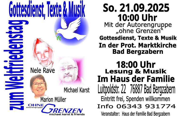 Veranstaltung zum Weltfriedenstag am kommenden Sonntag in BZA. 