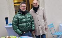 Ronny Flohr (links) und Armin Brunner haben sich in der BZAer FuZo mit ihrem Geschäftsfeld Finanzberatung - Versicherungen und Immobilienberatung neben ihrem Hauptsitz in KA nun in der Kurstadt ein zweites Standbein geschaffen. Foto. rw. 