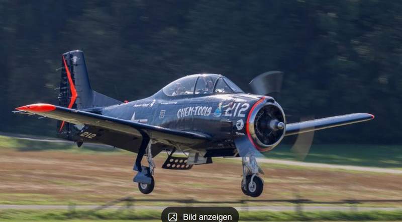 Die abgestürzte Maschine über Limburgerhof am heutigen Samstag war eine "North American Aviation, Modell T-28 Trojan". Gestartet in Aachen. Symbolfoto. 