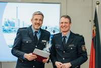 Polizei-Präsident Andreas Sarter (rechts) begrüßt am heutigen Montag ganz offiziell seinen künftigen Stellvertreter im Amt. Martin Kuntze.