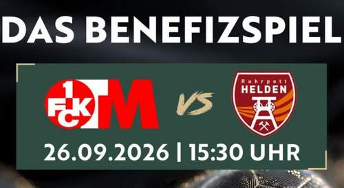 21.09.2026 - Benefizspiel. FCK-Traditions-Team gegen Ruhrpott-Helden.