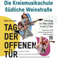 Die Kreismusikschule SÜW lädt für den 14. März zum Tag der offenen Tür ins Kreishaus in LD ein. 