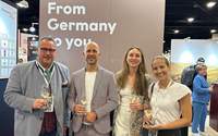 Das Weinland RLP auf der Vinexpo in Florida. Mit dabei RLP-Staatssekretär Andy Becht (links) Foto. Ministerium. Pressefrei. 