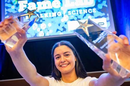 11.07.2026 - Bundessiegerin. FameLab-Preis für Studentin aus KA. 