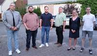 Der neu gewählte Vorstand des CDU-Gemeindeverbandes Hauenstein mit dem scheidenden 1. Vorsitenden. Von links. Tobias Walter (Schriftführer), Lukas Pohl (Kassenwart), Yannik Königsamen (stellv. Vorsitzender), Markus Pohl (bisheriger 1. Vorsitender), Vera Karpuschkin (1 Vorsitzende), Eric Brüderle (Mitgliederbeauftragter). Foto. W. G. Stähle.