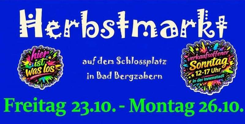 In BZA wird am kommenden WE Herbstmarkt mit verkaufsoffenem Sonntag gefeiert. 