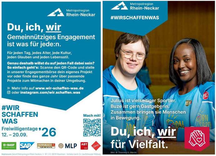 Appell. Für die Freiwilligentage im September melden. 