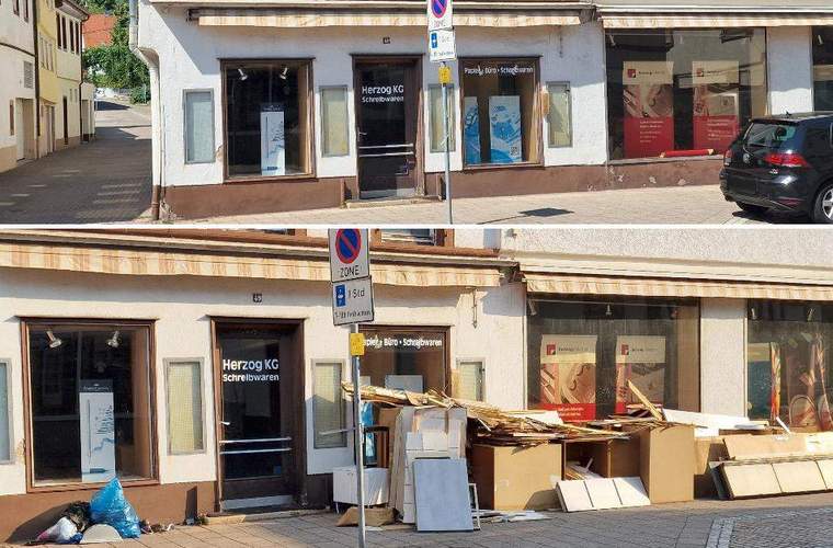 Endlich weg. Drei Wochen lang lag der Sperrmüll auf dem Bürgersteig in der Königstraße in BZA. Am gestrigen Samstagmorgen war er noch da. Am heutigen Sonntagmorgen war aufgeräumt. Fotos. rw. 