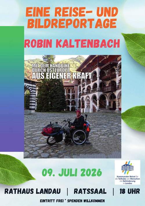 01.07.2026 - Aus eigener Kraft. Mit dem Handbike durch Osteuropa. Vortrag.