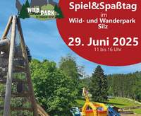 Spiel & Spaß. Auf in den Wild- und Wanderpark nach Silz am Sonntag, 29. Juni.