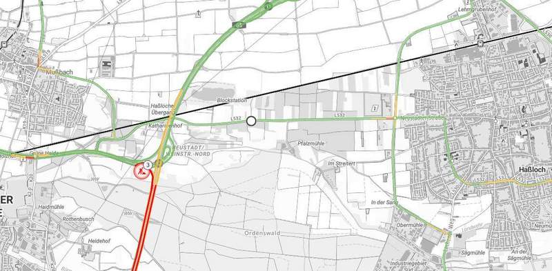 Die viel befahrene Verbindung (L 532) zwischen Haßloch und Mußbach wird ab morgen wegen Fahrbahnerneuerung bis in den Anfang des August voll gesperrt. 