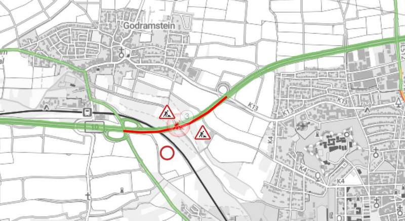 Am Sonntag kann es auf der B 10 bei LD-Nord wegen Markierungsarbeiten zu kurzfristigen Sperrungen kommen. 