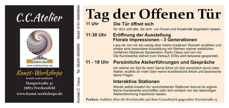 Das C.C.-Atelier in Freckenfeld lädt ein. 