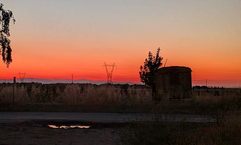 ... oder Sonnenaufgang. Foto. Getto.